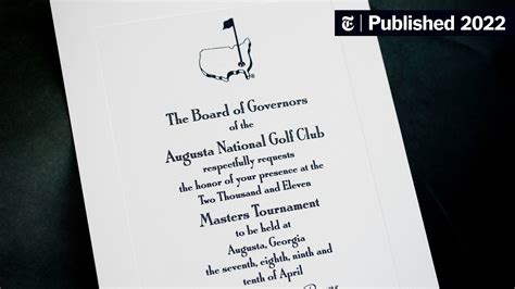 the masters invitation letter